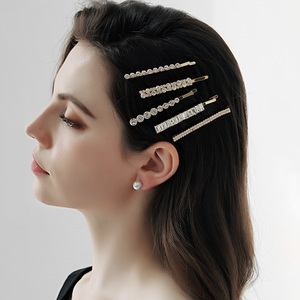 2021 высококачественные роскошные милые трендовые золотые металлические цепочки из сплава 5 шт. набор заколок для волос для женщин Головные уборы Подарок - Product Image 4