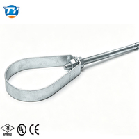 Support de tuyau réglable UTT40 pré-galvanisé à chaud, fixation de suspension à tige unique pour tuyaux non isolés