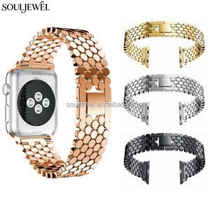 Bracelet de montre en acier inoxydable motif écaille de poisson pour <span class=keywords><strong>Apple</strong></span> <span class=keywords><strong>Watch</strong></span> Series 10 9 8 Ultra – Bracelet métallique durable – Vente en gros directe usine - Product Image 2