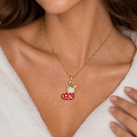 Colliers Pendentifs Thème Noël Luxe Mode SA Jewelry : Élan, Sapin, Chapeau, Chaussette, Perle, Zircon – Bijoux pour Femme