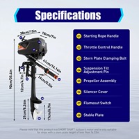Moteur hors-bord de pêche à la traîne, 3,6 CV, 55 cm³, 2 temps, essence, système d'allumage CDI, refroidissement par eau, pour bateau de patrouille