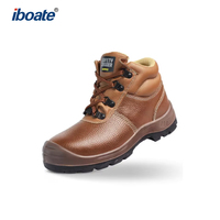 Bottes de sécurité de travail Bestzip S3 marron, résistantes à l'eau, avec embout et semelle intermédiaire en acier