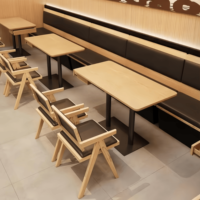 Meubles de cuisine d'hôtel modernes en bois de haute qualité OEM ODM, ensemble de tables et chaises de salle à manger commerciale pour restaurant avec tiroir