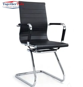Chaise de bureau ergonomique pivotante réglable en hauteur, en maille, avec revêtement en cuir PU, pour le bureau, les affaires et le commerce - Product Image 6