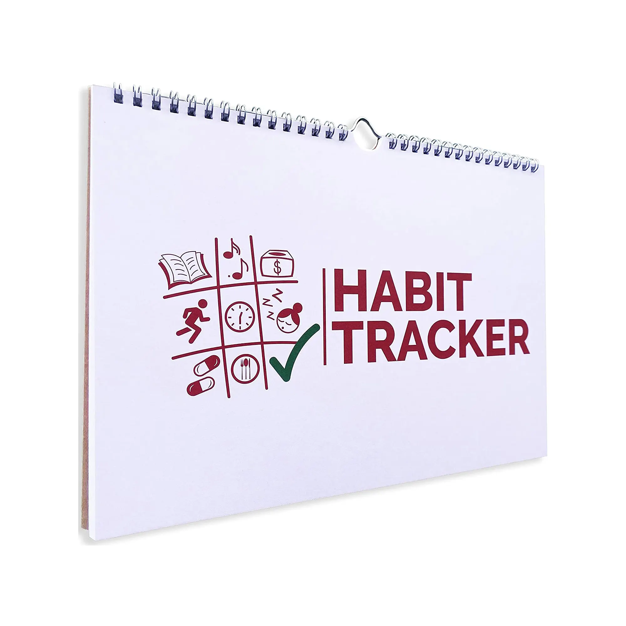 Undated 12 Month Daily Weekly Monthly Habit Tracker Calendar with Spiral Bound Hanger Journal Goal Tracker Planner Notepad