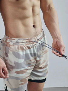 Pantalones Cortos Deportivos de Secado Rápido para Hombre, Shorts Deportivos de Camuflaje, Entrenamiento de Verano, Jogging, Correr, 2 en 1 - Product Image 6