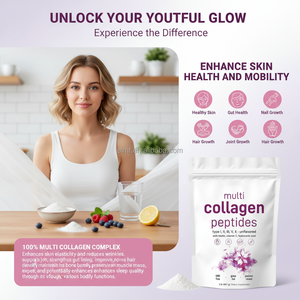 Poudre de Peptides de Multi-Collagène de 450g / 900g, Élevé en Pâturage, sans OGM, Types I, II, III, V et X avec Biotine, Vitamine C et Acide Hyaluronique - Product Image 2