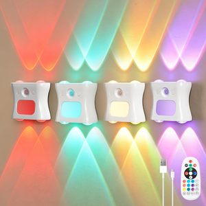 Smart Human Induction Night <b>Light</b> RGB Gradient Atmosphere Lamp Rechargeable Magnetic Attraction <b>LED</b> Wall Lamp - Product Image 1