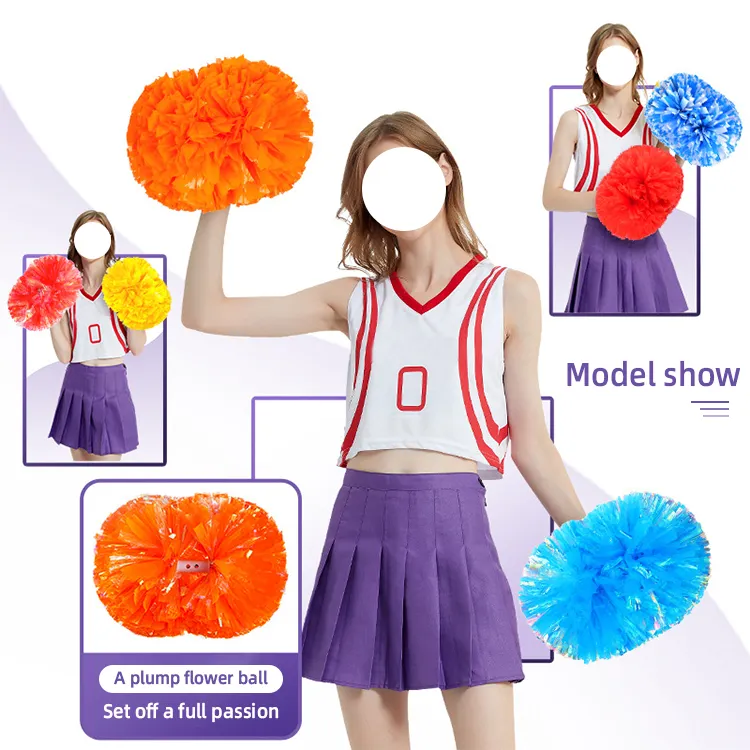 Vente chaude Produits de sport de couleur différente Cheerleading Pom Poms Dance Performance Flower Ball