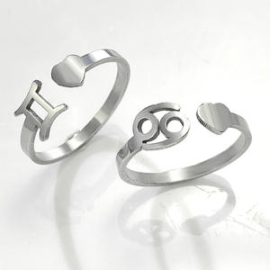 Европейско-американское кольцо-обруч с двенадцатью созвездиями, унисекс, персонализированное, простое, в стиле киберпанк, модное кольцо - Product Image 4