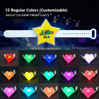 Bracelet LED lumineux réglable en forme d'étoile à cinq branches, de cœur et de formes irrégulières, 15 couleurs, télécommandé, pour concerts et festivals de musique