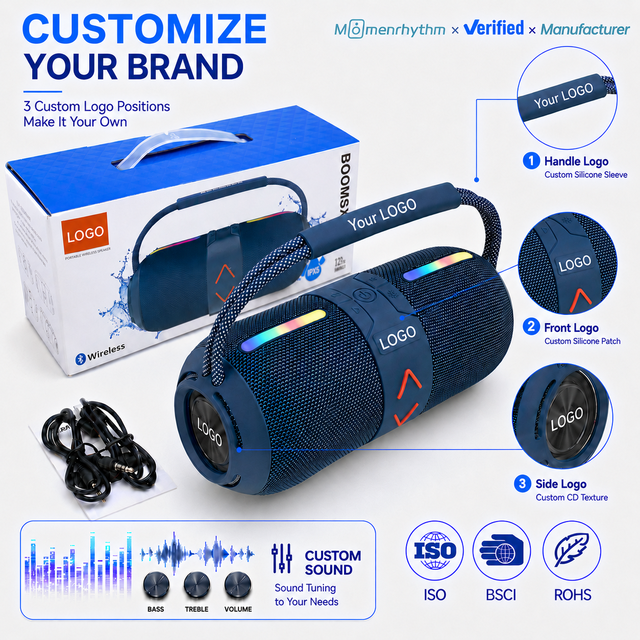 Sound Activated Led Mobile Music Loud Home Party Boombox Sound Box Waterproof Small Mini Portable Blue Tooth Speaker Wireless
