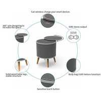 Table basse nordique intelligente ronde moderne Simple luxe café table tournante avec haut-parleur bluetooth de Charge sans fil
