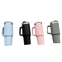 Botol 40oz dengan Pegangan, Cangkir Kopi Panas, Tumbler Stainless Steel Termal dengan Sedotan, Flask Vakum, Cangkir Portabel Terisolasi