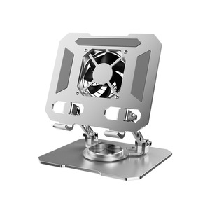Metal Folding Tablet Stand With Fan Cooling Support For iPad <b>Mini</b> 2 3 4 Rotating Adjustable Desk Holder - Product Image 1