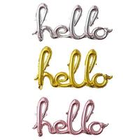 Ballon en aluminium BLN Hello One-Piece Lowercase Hello, doré métallisé, or rose, carte en papier personnalisée, pour la remise des diplômes, Noël, livraison rapide
