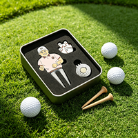Pour cadeaux promotionnels : Coffret cadeau de golf, marqueur de balle personnalisé, outil de réparation de divots pour golfeurs, jetons de poker ronds