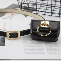 Mode dames ceinture avec petit porte-monnaie Punk ceinture en cuir PU avec Mini sac accessoires pour robes en jean