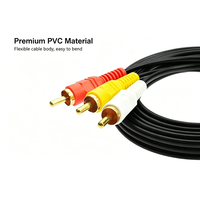 Câble composite AV 3 RCA mâle-mâle plaqué or 24 carats pour TV Box DVD 1,5m/3m/5m/10m/15m/20m