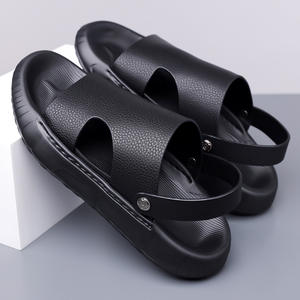 Sandales d'été pour hommes en cuir véritable, respirantes, antidérapantes, à semelle souple, décontractées, à bout ouvert, légères, au-dessus du genou, pour la plage - Product Image 5