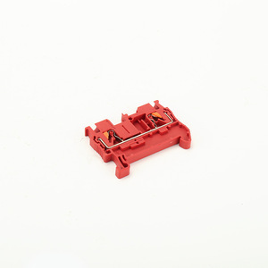Guan Yang PT2.5 Red Straight Insert Spring <b>Terminal</b> Block 2 Pole 2.5mm Square Industrial Wiring Rail Mount - Product Image 2