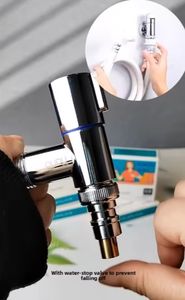 Robinet d'angle moderne en acier inoxydable pour machine <span class=keywords><strong>à</strong></span> laver avec vanne d'arrêt automatique et connecteur universel <span class=keywords><strong>à</strong></span> <span class=keywords><strong>clipser</strong></span> - Product Image 2