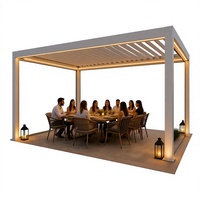 Kits de pergola de toit à lames mobiles, personnalisables, en alliage d'aluminium, résistants à la pluie, pour patio extérieur, jardin, gazebo, terrasse, balcon