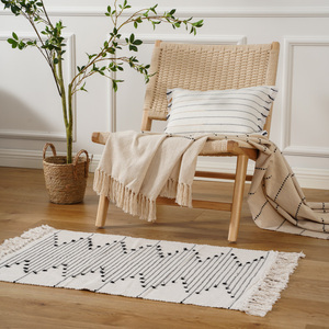 <span class=keywords><strong>Alfombra</strong></span> de Cocina, <span class=keywords><strong>Alfombra</strong></span> de <span class=keywords><strong>Baño</strong></span>, <span class=keywords><strong>Alfombra</strong></span> <span class=keywords><strong>Negra</strong></span> y Blanca, <span class=keywords><strong>Alfombra</strong></span> de Algodón Tejida con Borlas, Decoración Boho, <span class=keywords><strong>Alfombra</strong></span> de Picnic para Dormitorio, Lavandería, Entrada - Product Image 2
