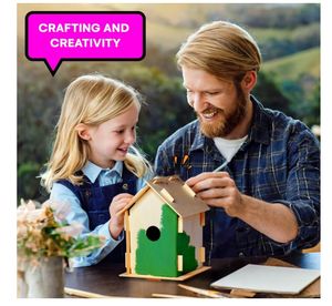 Neliblu DIY Nichoirs en bois Creative Arts and Crafts Set pour enfants et adultes-Kits de nichoir en bois inachevé - Product Image 5