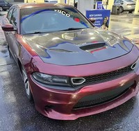 Hellcat Style capot moteur en Fiber de carbone vente chaude noir capot Sport pour Dodge Charger 2015 up