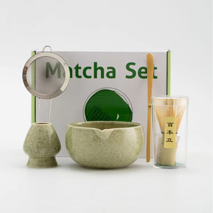 Shusen 100-teiliges Matcha-Set, 5-teilig, handgefertigte Keramik-Chawan, Bambuslöffel, Premium japanischer umweltfreundlicher Japandi-Stil, Edelstahl-Tee - Product Image 2