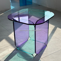 Table basse en acrylique moderne à prix de gros, couleur dégradée, transparente, épaissie, meubles de salon, table à thé en acrylique