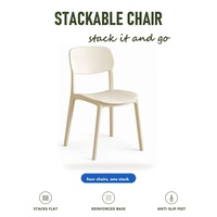 Chaises de restaurant en plastique PP empilables, légères, pour café, cantine, extérieur