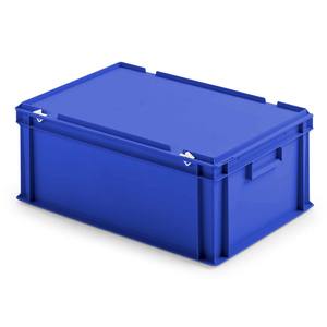 Euro-Deckelbehälter Aus PP, LxBxH 600x400x230 Mm, Blau - Product Image 1
