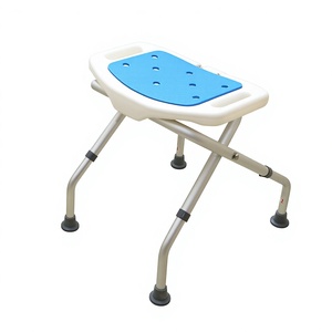 KS Shower Stool Folding Aluminum Alloy Blue Non Slip <b>Bath</b> Seat For Elderly Pregnant Disabled Bathroom Safety Equipment - Product Image 1