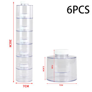 LM Juego de 6 Recipientes Redondos Plegables de Plástico para Alimentos, Botellas para Condimentos, Caja de Almacenamiento de Especias y Granos - Product Image 3