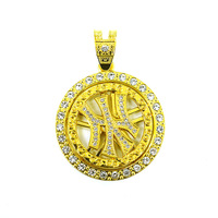 Chaîne et pendentifs cubains Miami Moissanite plaqués or, style hip-hop, pour hommes, bijoux de rappeur
