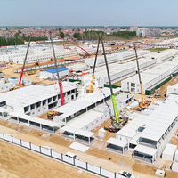 Bâtiment modulaire personnalisé de 3 étages Maison en conteneur de 20 à 40 pieds avec cuisine Dortoir Bureau-pour Hall Hôtel ou Villa
