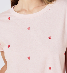 Pyjamas personnalisés en direct d'usine, imprimé cœur, vêtements de détente, ensemble de pyjamas pour femmes, vêtements de maison doux, nuisettes respirantes, vêtements de nuit pour femmes - Product Image 4