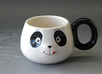 2024 3D Panda Elemento de bambú Taza de cerámica Panda Taza Forma de Bambú