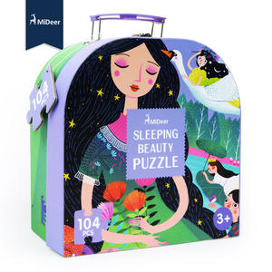 Rompecabezas de la Bella Durmiente de 104 piezas para niñas de 5 a 7 años, juego educativo en caja de regalo, esquinas redondeadas, diseño plano - Product Image 4
