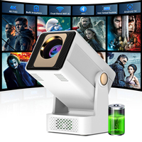 Proyektor LCD Mini Portabel dengan Baterai Kapasitas Besar 12000mAh, Dapat Diisi Ulang, Home Theater, Proyektor Pintar Nirkabel untuk Luar Ruangan