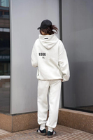 Ensemble de survêtement polaire à capuche avec logo pour couple, style streetwear décontracté, pull et pantalon de jogging en coton, coupe ample
