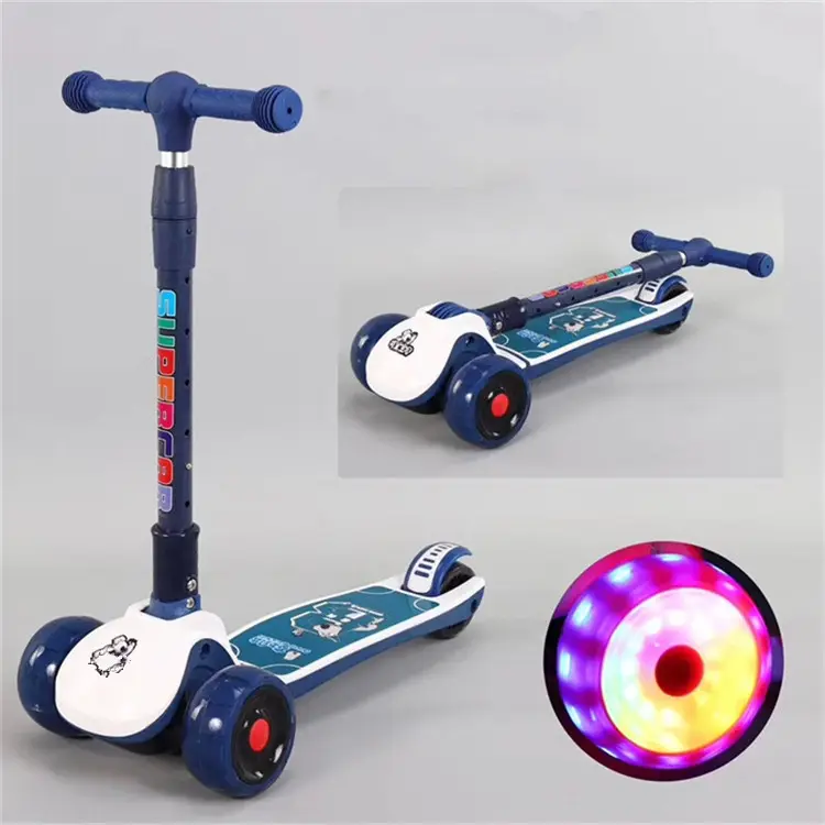 LC-KS008 iluminado três rodas kick scooter para crianças, brinquedos infantis ao ar livre, música, scooter das crianças