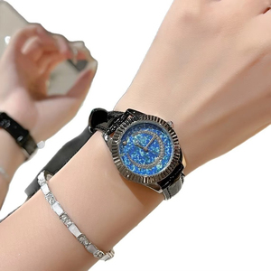 Reloj de Pulsera de Acero Inoxidable de Lujo para Mujer con Esfera Azul Cielo Estrellado, Ancho de Correa de 20 mm, para Estudiantes y Damas - Product Image 6
