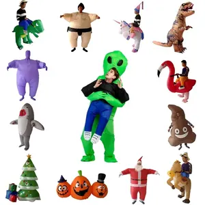 Inflatable đầy đủ cơ thể Jumpsuit cosplay trang phục Halloween Vui ưa thích ăn mặc thổi lên bên đồ chơi Lạm Phát phù hợp với trang phục bơm hơi
