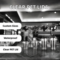 Couvre-gobelets transparents de qualité alimentaire, anti-fuite, sans paille, de 98 mm de diamètre, plats/dôme/sans paille, pour gobelets en plastique PET jetables