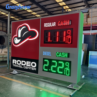 Papan Tanda Pylon SPBU Digital LED Luar Ruangan untuk Iklan Harga Bensin