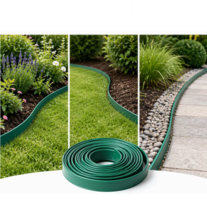 Bordure de jardin rectangulaire en plastique PE Sunsbuild, résistante aux intempéries, pour aménagement paysager, séparateur de pelouse et de parterres de fleurs - Product Image 3