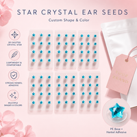 Patchs auriculaires décoratifs Crystal Blue Star pour thérapie auriculaire, graines de pression pour points auriculaires